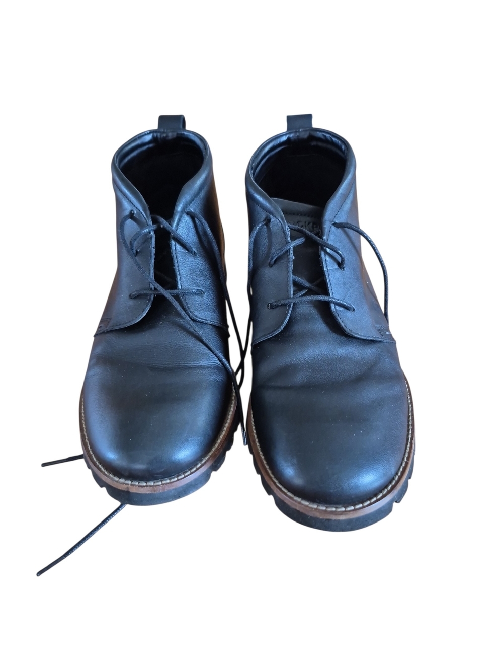 Rockport Adiprene By Adidas Men's Black Leather Lace-Up Chukka Boots Sz 8